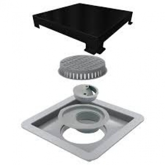 Ralo Linear 15X15cm Square Tampa Black Matte#SIMONLEX#