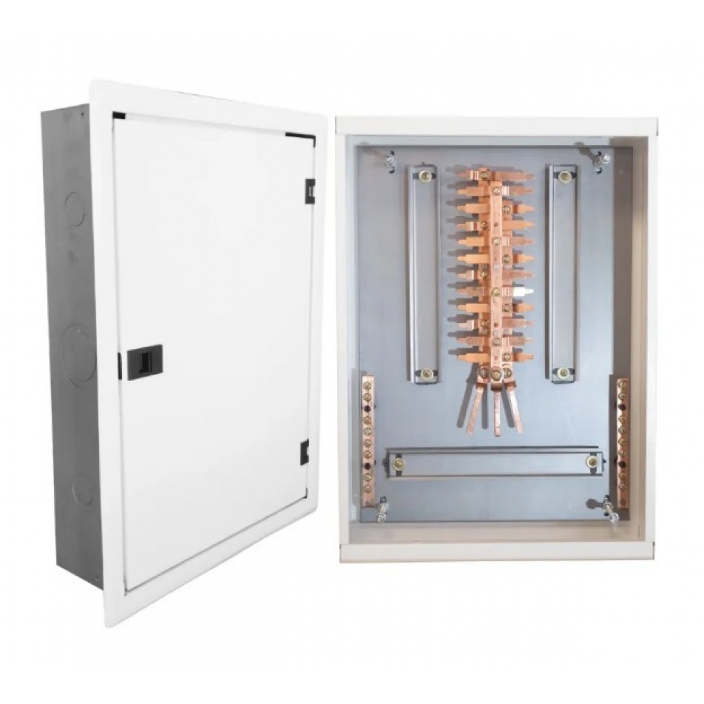 Quadro de Distribuição Acetinado de Chapa Embutir Din P/24 Disjun C/Barr 100A -Andaluz#SIMONLEX#