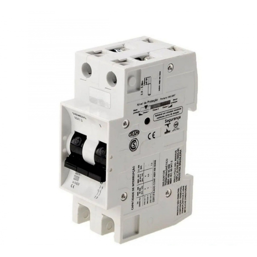 Disjuntor Din C Bipolar 70A 5SX1 - Siemens#SIMONLEX#
