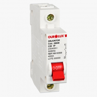 Disjuntor Unipolar Din C 20A 3kA - Ourolux#SIMONLEX#