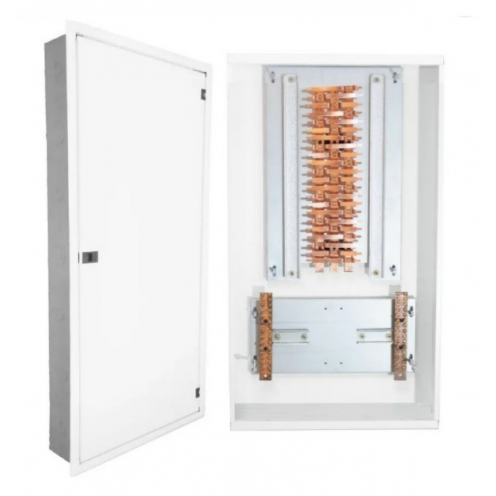 Quadro de Distribuição Acetinado de Chapa Embutir Din P/44 Disjun C/Barr 150A -Andaluz#SIMONLEX#