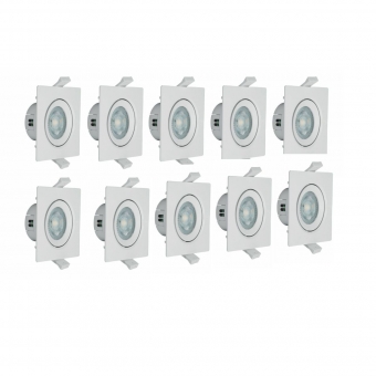 Kit Spot LED Quadrado 4W 6500K Branco AUTOVOLT C/10Uni – Pop - G-Light#SIMONLEX#