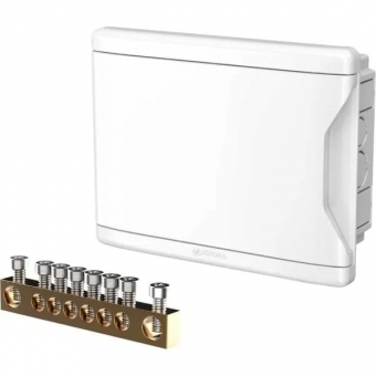 Quadro de Distribuição de Pvc Embutir Branco 9/12 Disjuntores Com Barramento - Krona#SIMONLEX#