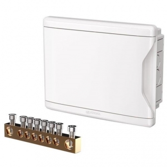 Quadro de Distribuição de Pvc Sobrepor Branco 11/16 Disjuntores Com Barramento - Krona#SIMONLEX#