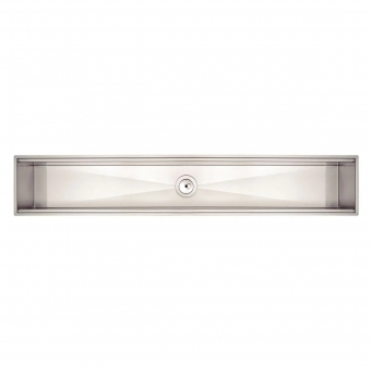 Canal Organizador em Aço Inox para Sobrepor com Acabamento Scotch Brite 105x18cm#SIM#