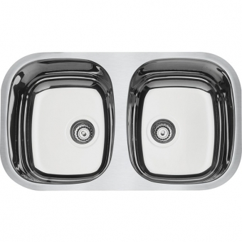 Cuba de Embutir de Inox Isis Retangular Alto Brilho Dupla 34 BL - Tramontina#SIM#