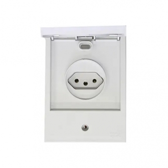 Tomada 2P+T 10A 250V Aquatic Pial Plus - Cinza - Legrand#SIMONLEX#