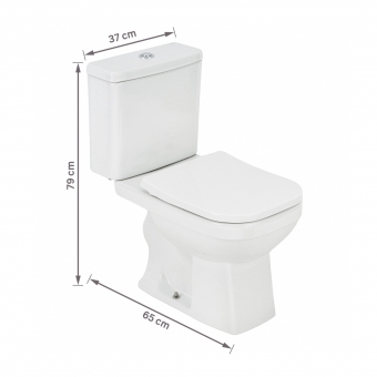 Bacia + Cx Acoplada Quadra Kit Completo - Deca#SIM#