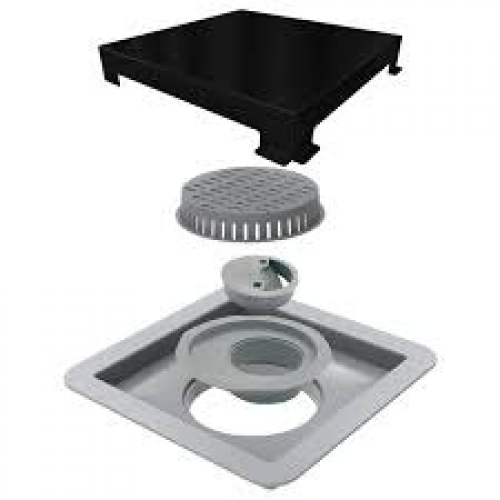 Ralo Linear 15X15cm Square Tampa Black Matte#SIMONLEX#