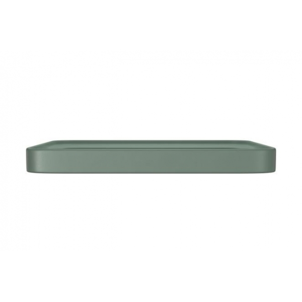 Cuba De Sobrepor Quadrada Com Deck 40cm Slim - Sálvia - Deca#SIM#