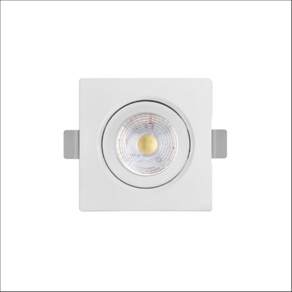 Led Spot Embutir Quadrado 5w 3000k Bivolt Branco kit C/5 Unid -G-Light#SIMONLEX#