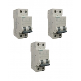 Kit Disjuntor Din B Bipolar 16A 5SX1 - Siemens C/3Unid#SIMONLEX#