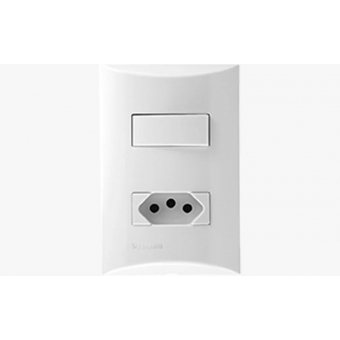 Brava Interruptor 1S Simples + Tomada 2P+T 10A - Soprano#SIMONLEX#