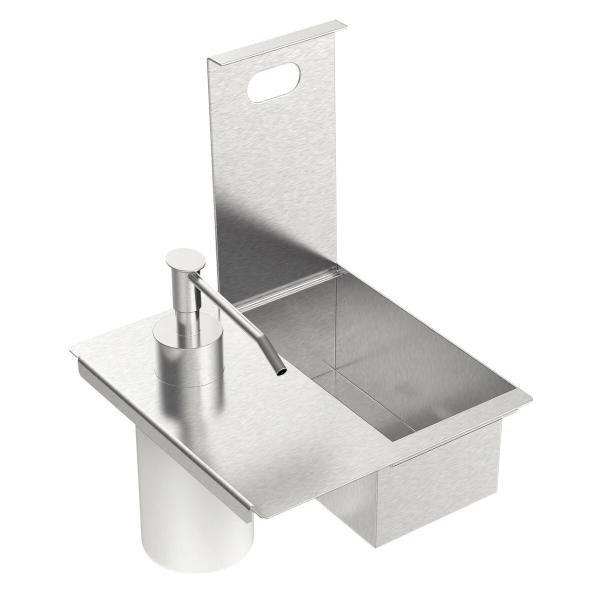 Porta Esponja com Tampa e Dosador de Sabão Líquido em Aço Inox TRAMONTINA#SIM#