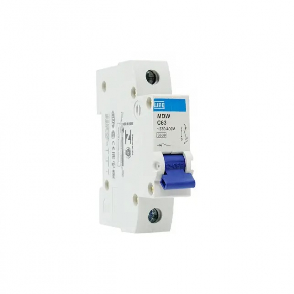 Disjuntor Unipolar DIN C 63A 3KA – WEG#SIMONLEX#