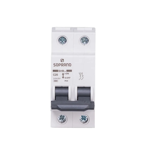 Disjuntor Bipolar 25A Din C Shb Gii 3kA - Soprano#SIMONLEX#
