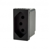 Módulo Tomada 2P+T 10A Pial Plus - Preto#SIMONLEX#