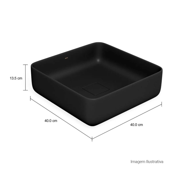 Cuba Slim De Apoio Quadrada 40cm Ébano Fosco - Deca#SIM#