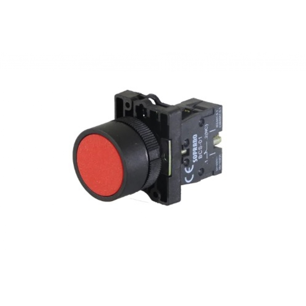Botão Pulsador Vermelho C/Bloco - Soprano#SIMONLEX#