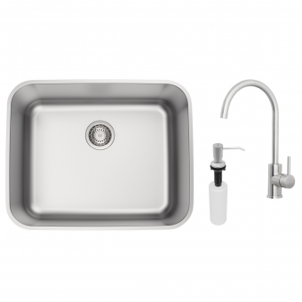 Cuba Emb Inox Dora Retang Aceti 50x40x20 R6 Kit C/ Monocomando E Dosador - Tramontina
