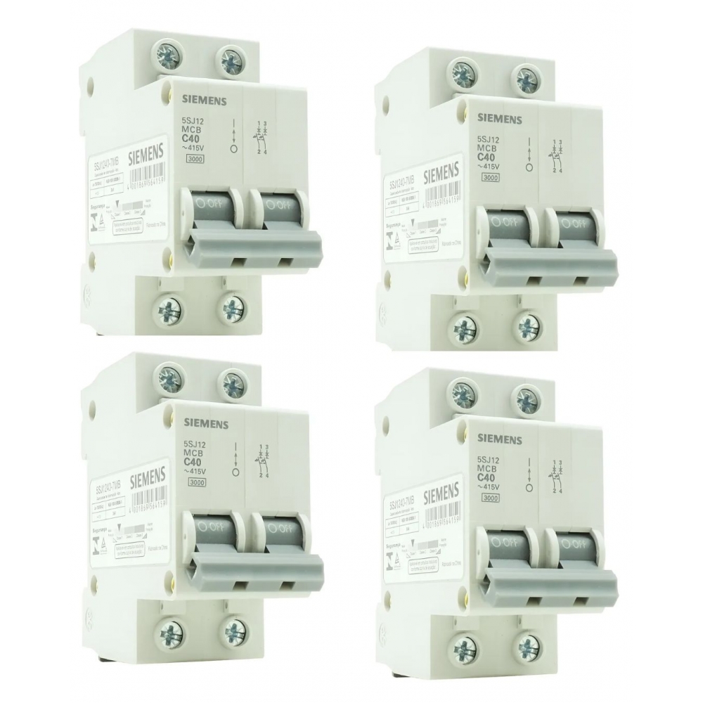 Kit Disjuntor 5SJ1 Din C Bipolar 40A - Siemens C/4Unid#SIMONLEX#