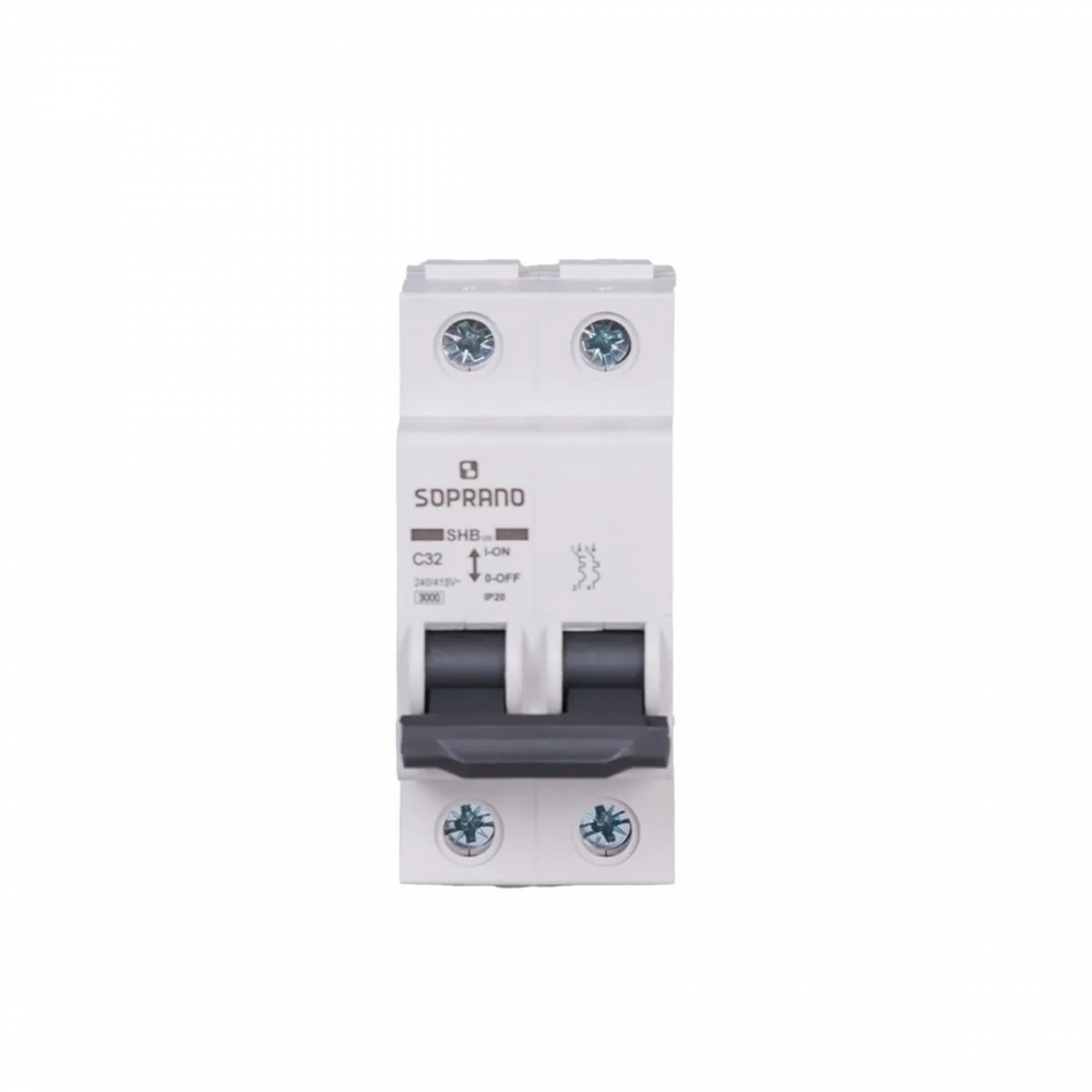Disjuntor Bipolar 32A Din C Shb Gii 3kA - Soprano#SIMONLEX#