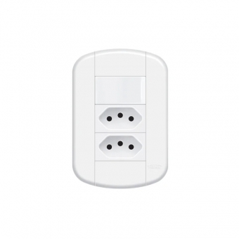 Fame Blanc+ Interruptor Simples E 2Tomadas Padrão 2PT 10A#SIMONLEX#