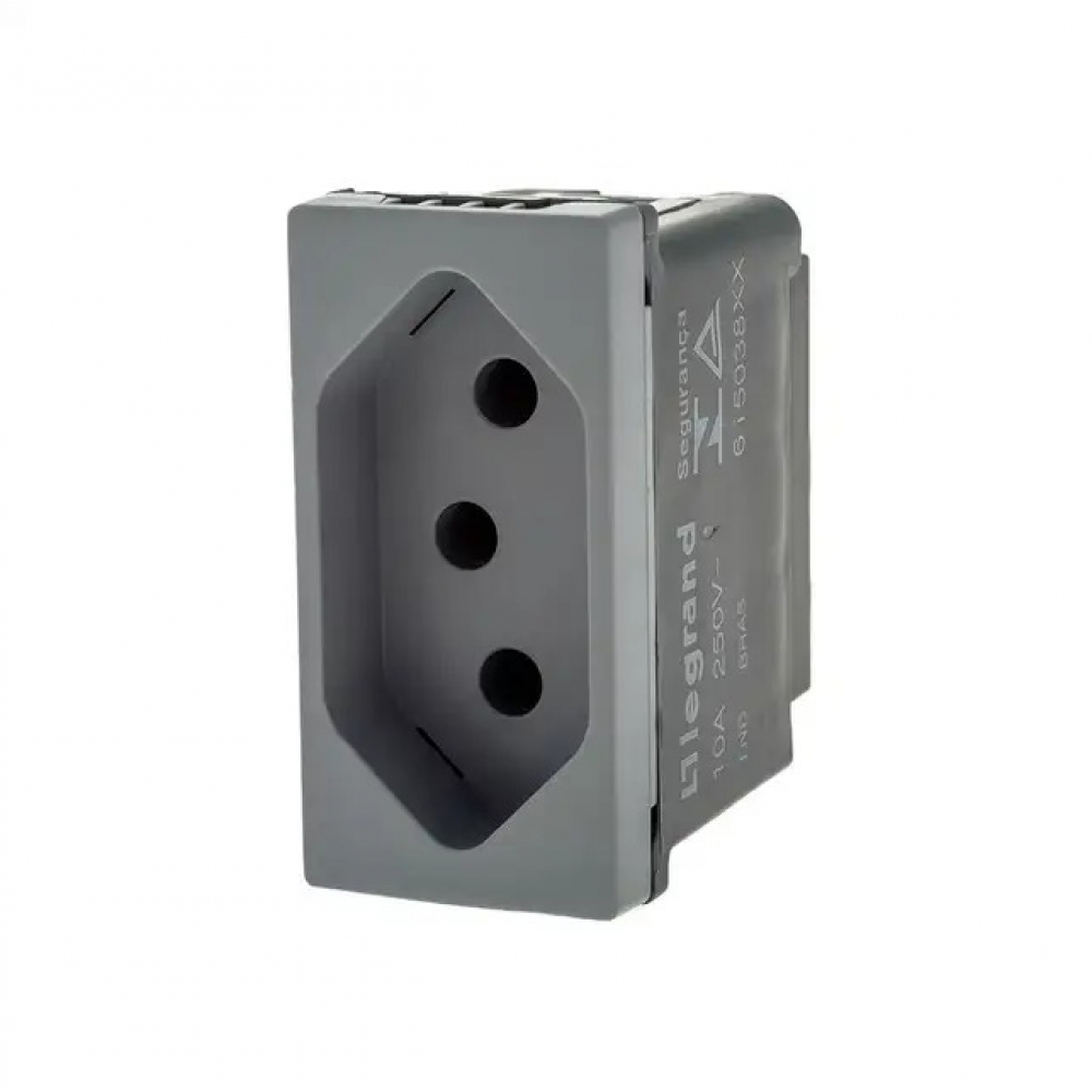 Módulo Tomada 2P+T 10A Pial Plus - Cinza#SIMONLEX#