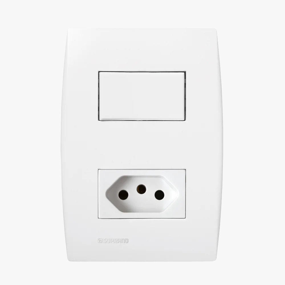 Interruptor 1s Paralelo + 1 Tomada 2p+T 20a Ilus - Soprano#SIMONLEX#