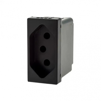 Módulo Tomada 2P+T 20A Pial Plus - Preto#SIMONLEX#