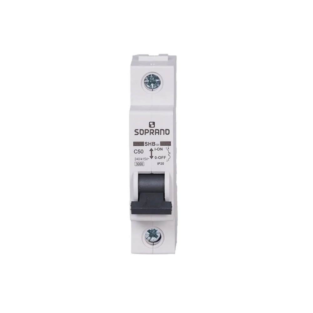 Disjuntor Unipolar 50A Din C Shb Gii 3kA - Soprano#SIMONLEX#