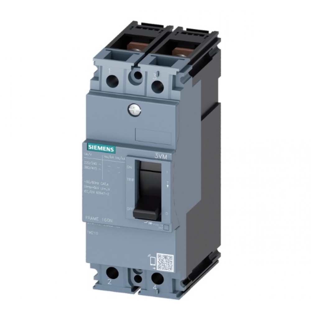 Disjuntor Caixa Moldada Bipolar 100A 36kA 230VCA - Siemens#SIMONLEX#
