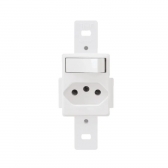 Fame Blanc Interruptor 1S Simples C/Tomada  2P+T 10A Sem Placa#SIMONLEX#