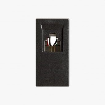 Modulo Tomada RJ11 Carbono Metalico Delta - Soprano#SIMONLEX#