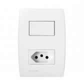 Interruptor 1s Simples + 1 Tomada 2p+T 10a Ilus - Soprano#SIMONLEX#