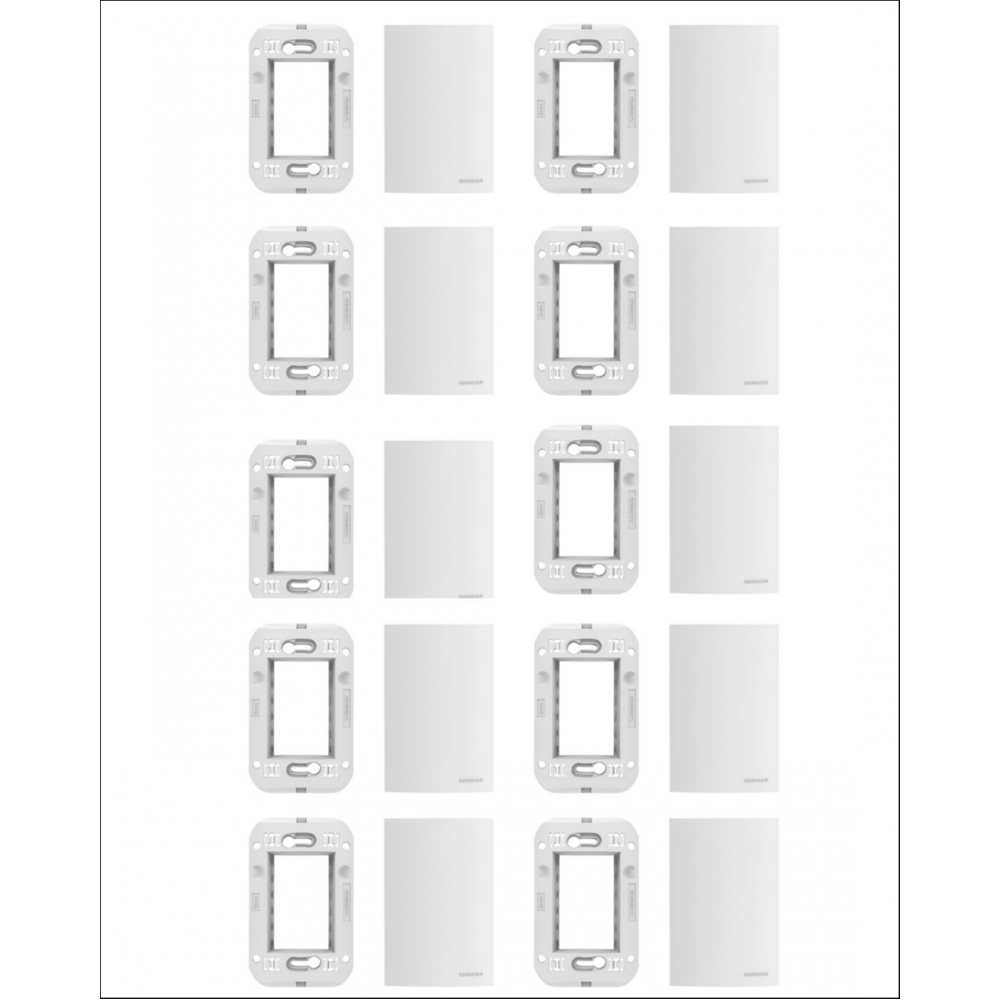 Kit Brava Up Placa 4x2 Cega C/ Suporte C/10unid - Soprano#SIMONLEX#