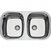 Cuba de Embutir de Inox Isis Retangular Alto Brilho Dupla 34 BL - Tramontina#SIM#