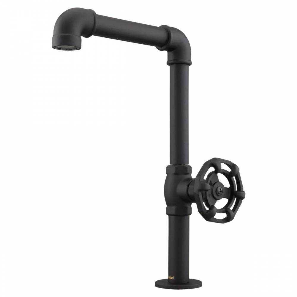 Torneira Bancada Living Clássica Bica Alta 1195 BK702 - Preto Fosco - Fani#SIMONLEX#