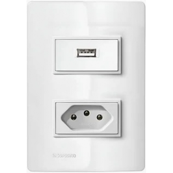 Brava Tomada 2p+T 10a + Carregador Usb - Soprano#SIMONLEX#