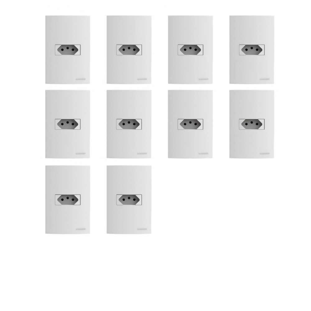 kit Brava Up Tomada 2p+T 10A C/10unid Branca - Soprano#SIMONLEX#