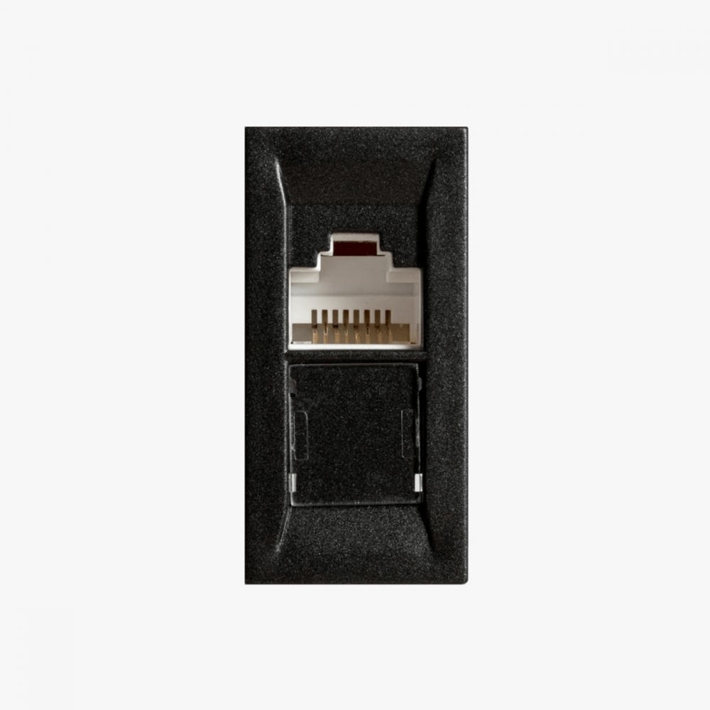 Modulo Tomada RJ45 CAT5e Carbono Metalico Delta - Soprano#SIMONLEX#