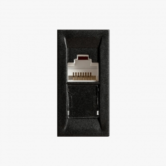 Modulo Tomada RJ45 CAT5e Carbono Metalico Delta - Soprano#SIMONLEX#