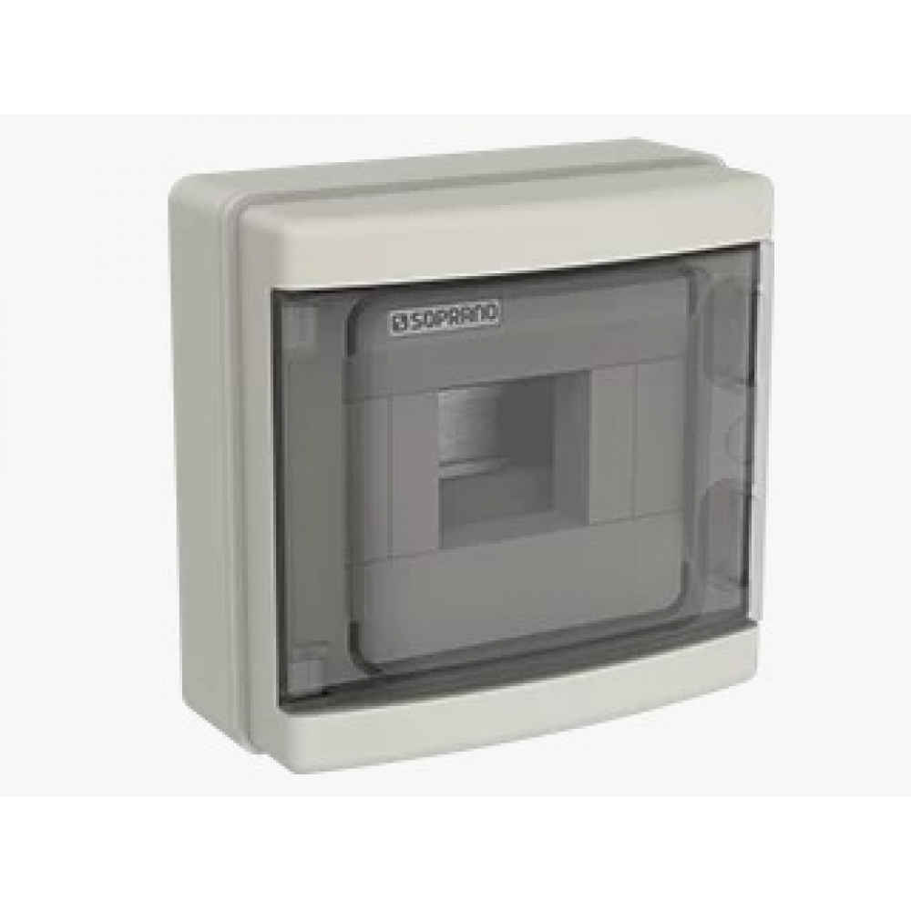 Quadro de Distribuição de Pvc Sobrepor Branco 8 Disjuntores Din S/Barr IP65 -Soprano#SIMONLEX#