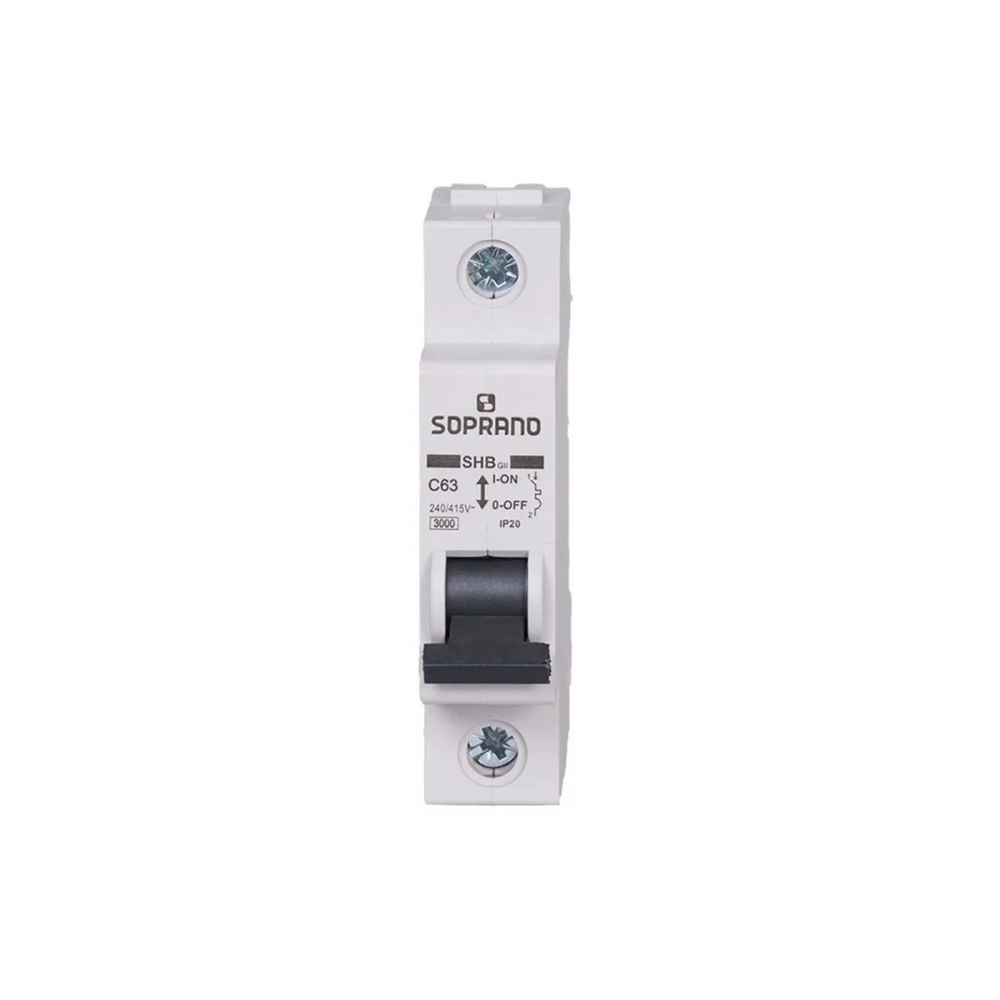 Disjuntor Unipolar 63A Din C Shb Gii 3kA - Soprano#SIMONLEX#