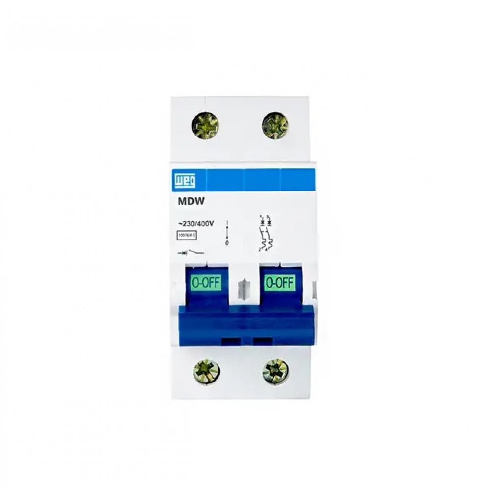 Disjuntor Bipolar Din 20A C Mdw 3kA - Weg#SIMONLEX#