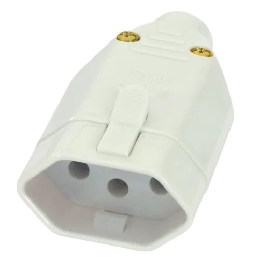 Plugue Femea 180o 2P+T 20A Cinza - Fame#SIMONLEX#